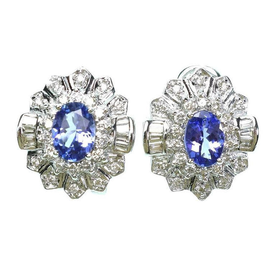Tanzanite Diamond Gold Earrings