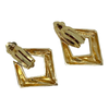 Vintage 14K Yellow Gold Large Door Knocker Style Earrings