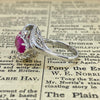 Edwardian GIA No Heat Pink Sapphire and Diamond Ring