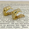 Vintage Hermes Paris 18K Yellow Gold Pave Diamond Earrings