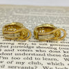 Vintage Hermes Paris 18K Yellow Gold Pave Diamond Earrings