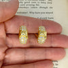 Vintage Hermes Paris 18K Yellow Gold Pave Diamond Earrings