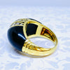 Vintage 18K Yellow Gold Black Onyx and Diamond Dome Ring