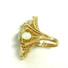 Vintage Opal Diamond Cluster 18K Gold Ring