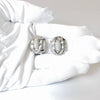 Leva Pave Diamond Satin Finish 18K White Gold Earrings