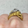Vintage 18K Gold Textured Diamond Crossover Ring