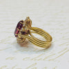 Vintage 18K Gold Rubellite Tourmaline & Diamond Ring