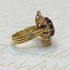 Vintage 18K Gold Rubellite Tourmaline & Diamond Ring
