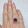 Vintage 18K Gold Rubellite Tourmaline & Diamond Ring
