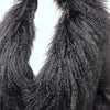 Plein Sud Black Leather and Fur Coat, Size 38