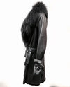 Plein Sud Black Leather and Fur Coat, Size 38
