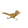 Vintage Road Runner Enamel and Gold Bird Brooch