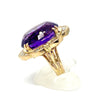 Estate 30 Carat Amethyst and Diamond 14K Rose Gold Ring