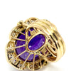 Estate 30 Carat Amethyst and Diamond 14K Rose Gold Ring