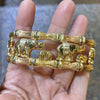 Vintage 14K Elephants and Bamboo Bangle Bracelet