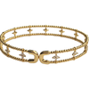 14K Yellow Gold Diamond Florets Flexible Cuff Bangle Bracelet