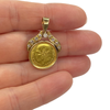 Vintage 2 1/2 Pesos Gold Coin and Diamond Pendant