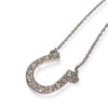 Vintage 14K White Gold Diamond Horseshoe Necklace