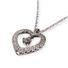 Vintage 14K White Gold Diamond Heart Pendant with Chain