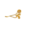Vintage 18K Yellow Gold Diamond Set Trumpet with Violin Key Pin