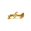 Vintage 18K Yellow Gold Diamond Set Trumpet with Violin Key Pin