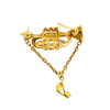 Vintage 18K Yellow Gold Diamond Set Trumpet with Violin Key Pin