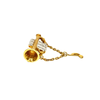 Vintage 18K Yellow Gold Diamond Set Trumpet with Violin Key Pin