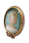 Antique Pearl Gold Portrait Miniature Picture Frame
