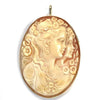 Vintage 14K Gold Carved Shell Cameo Pin Pendant