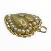 Vintage 14K Yellow Gold and Pearl Large Heart Shape Locket Pendant