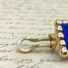 Vintage 14K Yellow Gold Lapis Lazuli Earrings