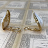 Vintage 14K Yellow Gold Mabe Pearl Earrings