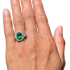 Certified Tsavorite Garnet and Diamond Platinum Ring