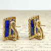 Vintage 14K Yellow Gold Lapis Lazuli Earrings