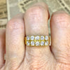 Vintage 14K Yellow Gold Double Row Diamond Band Ring