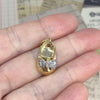 Vintage 14K Yellow Gold and Diamond Baby Shoe Charm Pendant