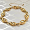 Vintage La Triomphe 14K Yellow Gold and Pearl Bracelet