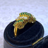 Vintage 18K Yellow Gold Emerald & Diamond Ring