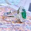 Certified Tsavorite Garnet and Diamond Platinum Ring