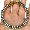 Vintage La Pepita Platinum 18K Gold Wheat Chain Diamond Bracelet