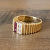 Vintage 14K Yellow Gold Ruby & Diamond Ring Size 10.25