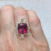 Vintage 18K Gold Rubellite Tourmaline & Diamond Ring