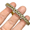 Vintage La Pepita Platinum 18K Gold Wheat Chain Diamond Bracelet