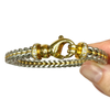 Vintage La Pepita Platinum 18K Gold Wheat Chain Diamond Bracelet