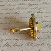Victorian 14K Yellow Gold Coral and Enamel Ring