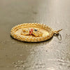 Vintage 14K Yellow Gold Oval Cat Charm Pendant