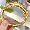 14K Yellow Gold Art Nouveau Style Hinged Bangle Bracelet