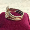 Victorian 14K Rose Gold Triple Snake Ring Size 10