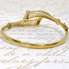 Vintage 14K Gold Hinged Diamond Bangle Bracelet