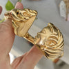 14K Yellow Gold Art Nouveau Style Hinged Bangle Bracelet